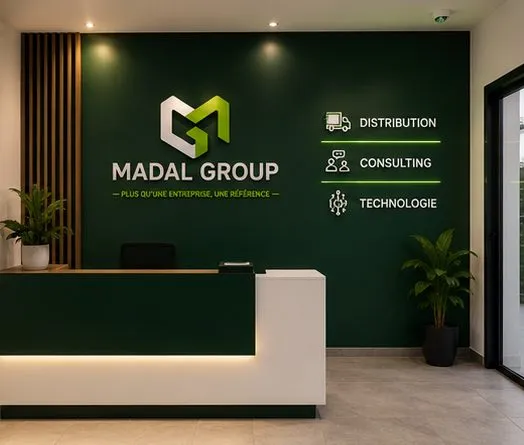 La banque d'accueil du siège de MADAL GROUP